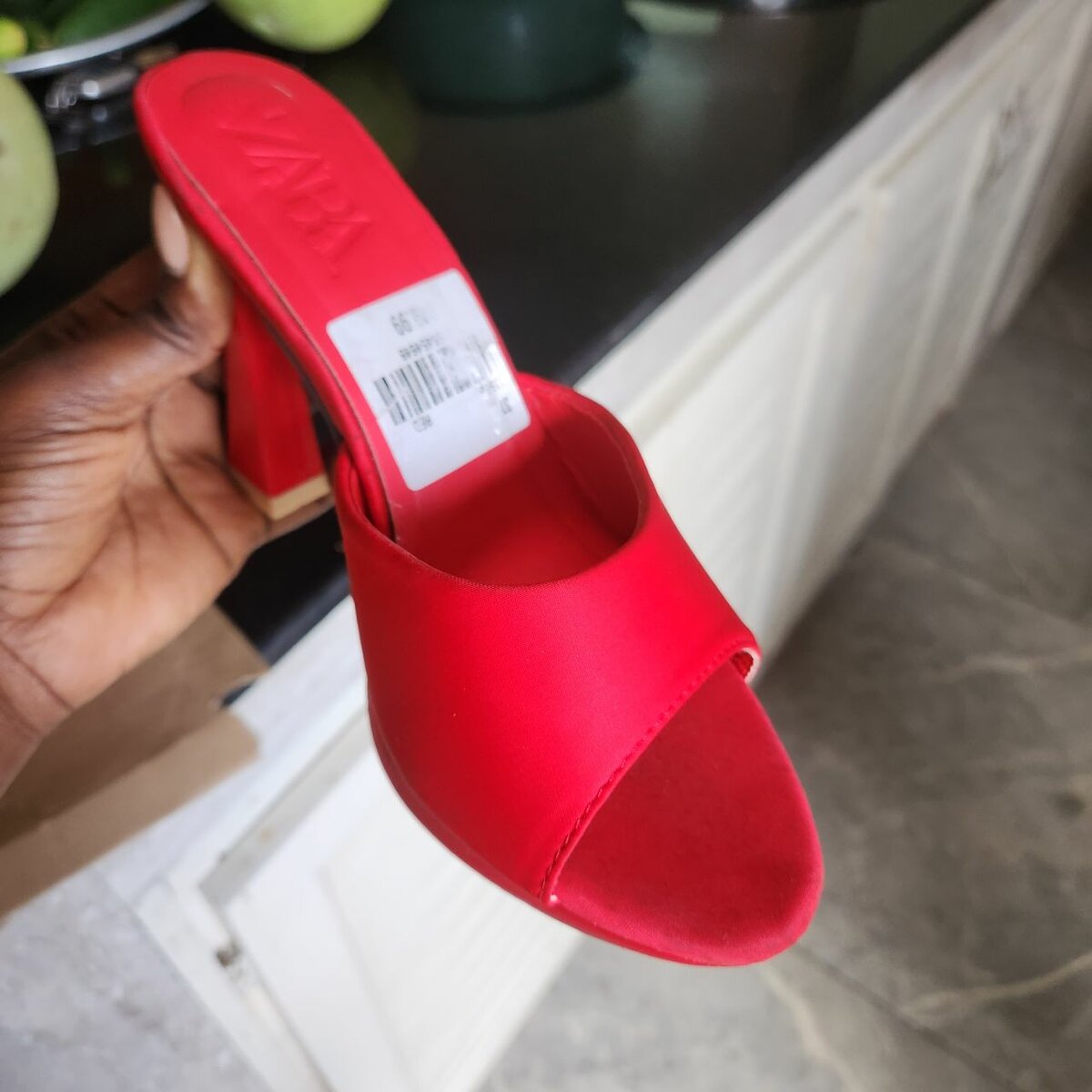 Sandales rouges Zara talon