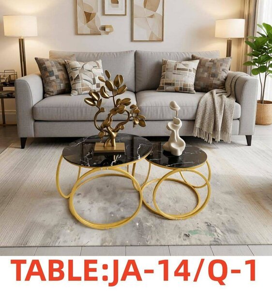 Table basse en marbre doré