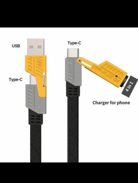Câble USB 4 en 1 Charge Rapide 65W