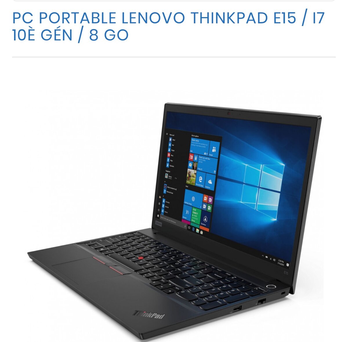 Lenovo Thinkpad E15 Core i7