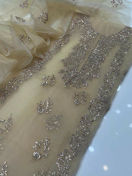 Organza gotta shirt& duppata