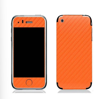 Iphone 3G Orange Carbon Fiber Texture Mobile Skin