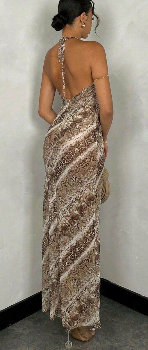 Robe longue imprimé serpent