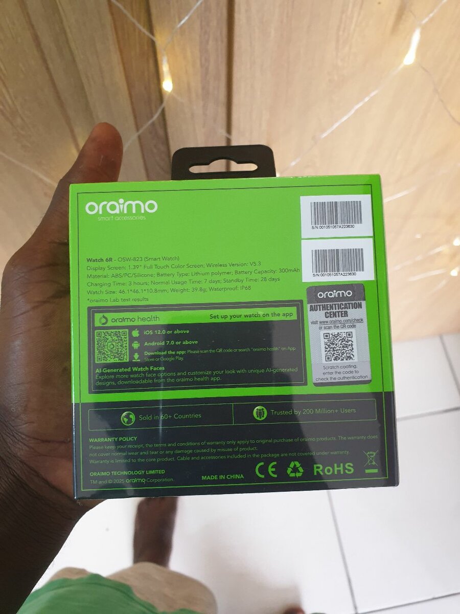 Montre Connectée Oraimo 6R