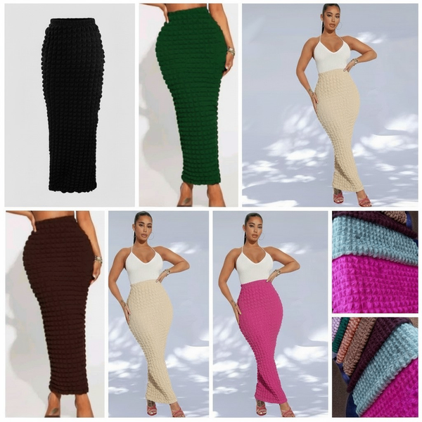 Jupe Longue Texturée Élégante