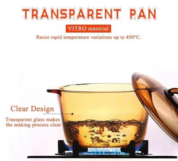 Glass cooking pot