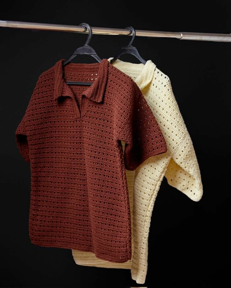 Polo en crochet ajouré élégant