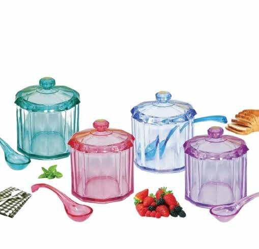 Sugar Pot With Spoon and Lid Cover ,