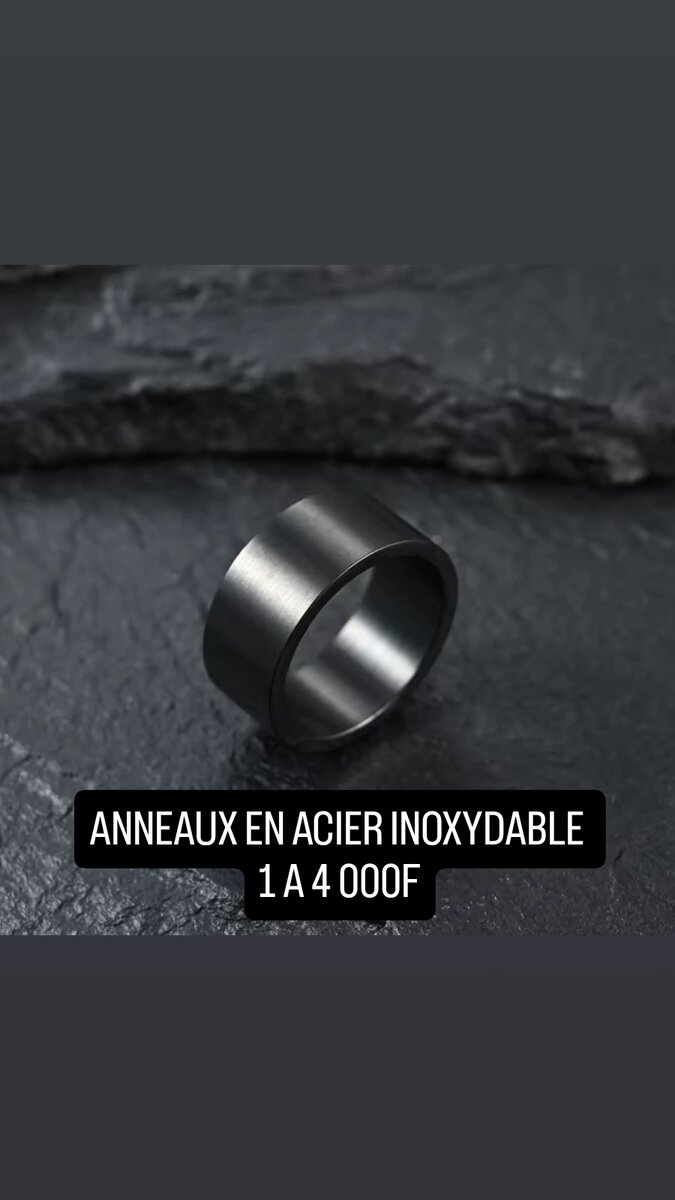 Anneau en Acier Inoxydable Noir