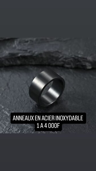 Anneau en Acier Inoxydable Noir