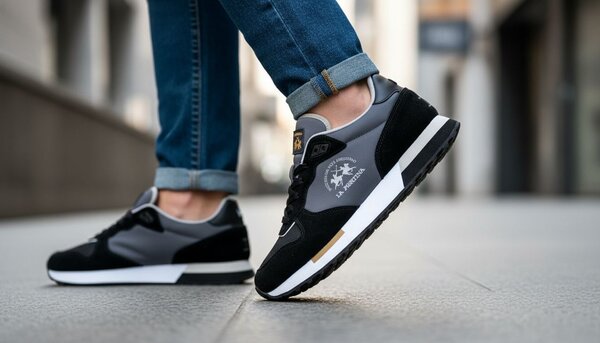 Sneakers tendance noir et gris