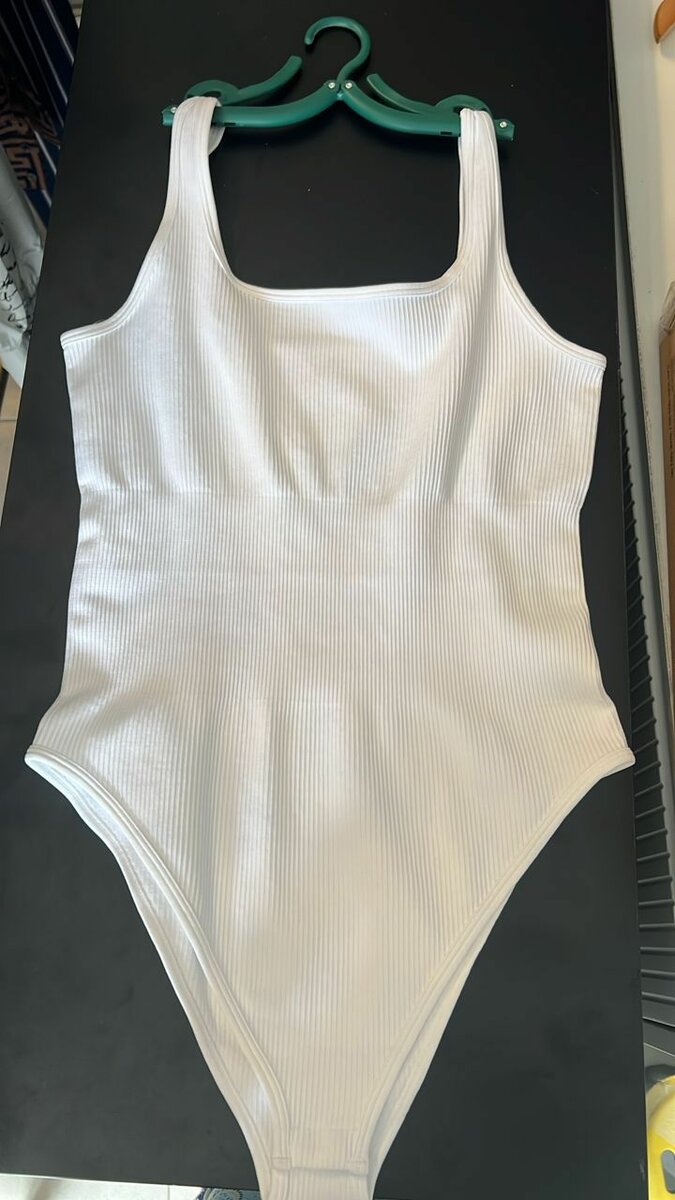 Body suit gainé coton blanc