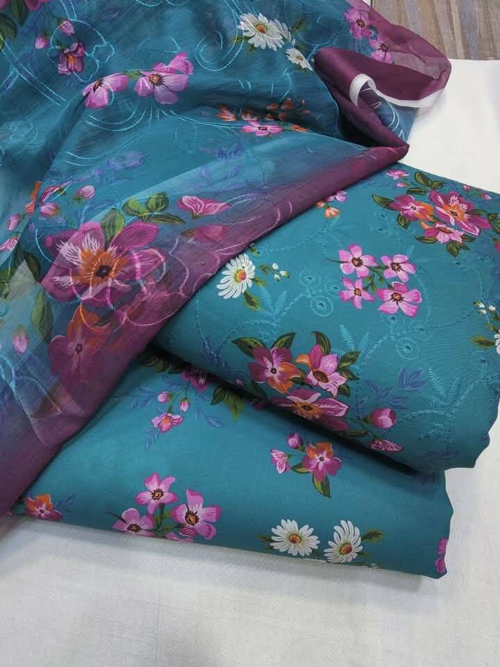 Printed lawn suit