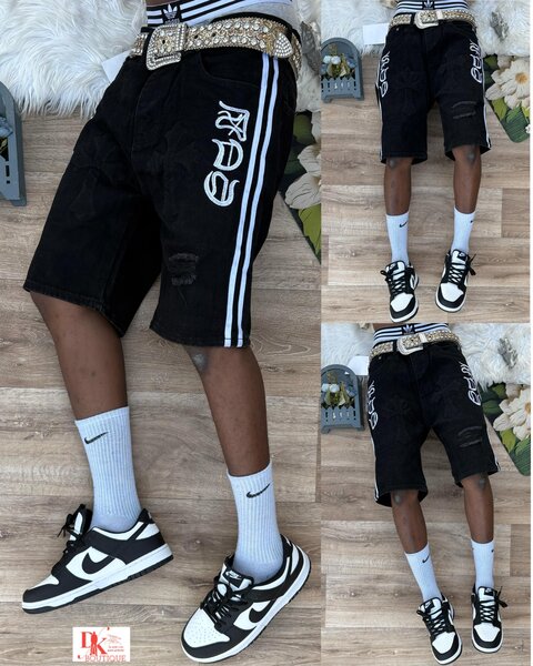 Shorts en jean avec bandes