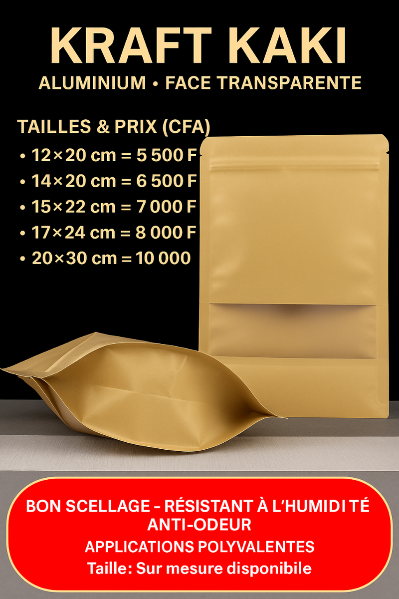 Sacs en Aluminium Kraft Kaki