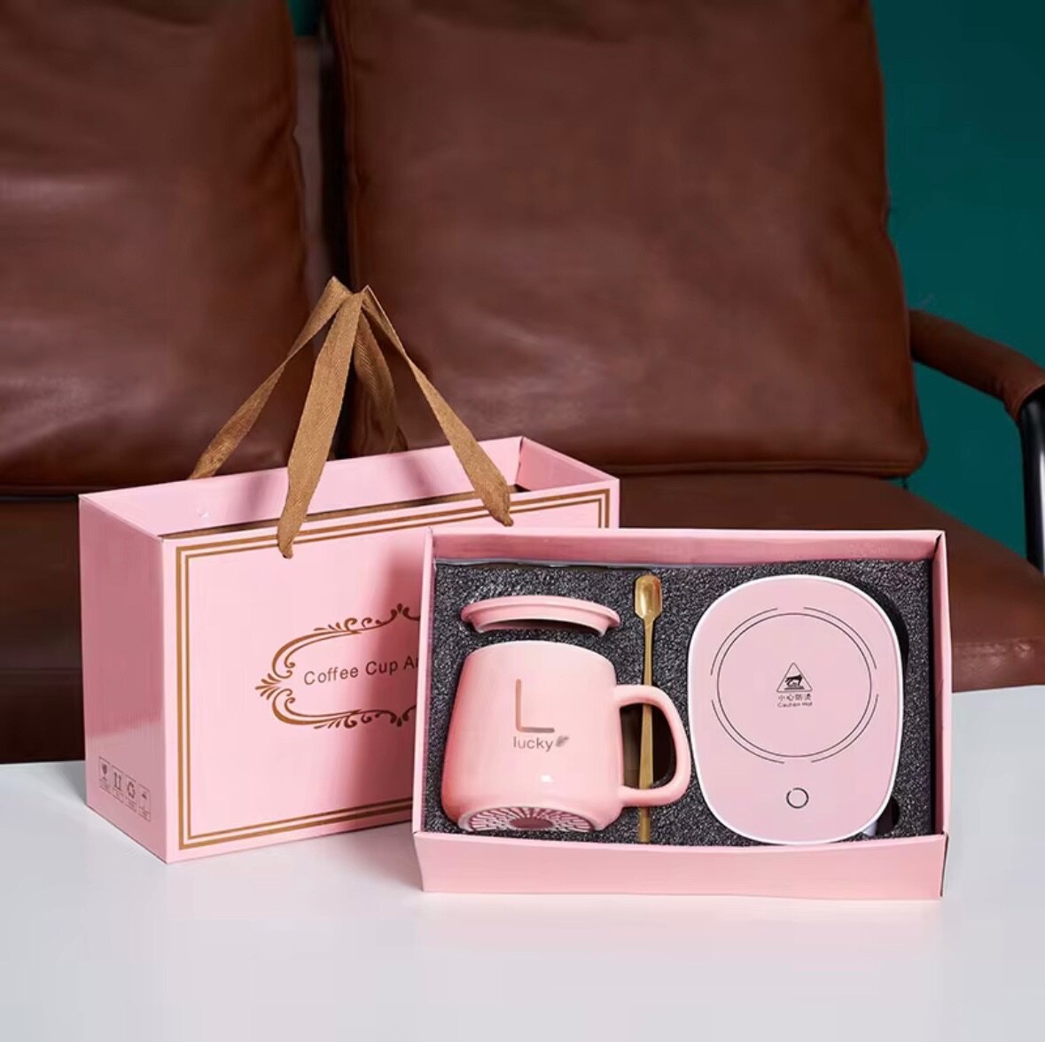 Chauffe-tasse avec mug élégant