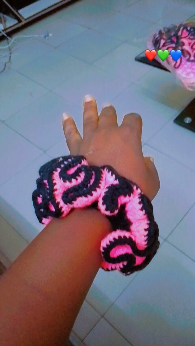 Chouchou crochet coloré