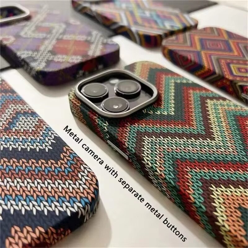 Kevlar Patterned Magnetic Phone Case,Magsafe Shockproof