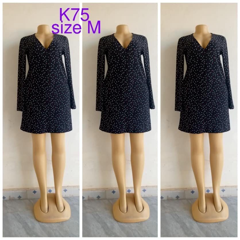 Black polka dot dress, size M