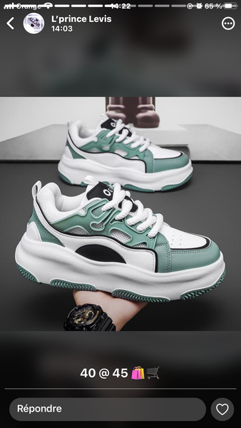 Baskets stylées couleur menthe