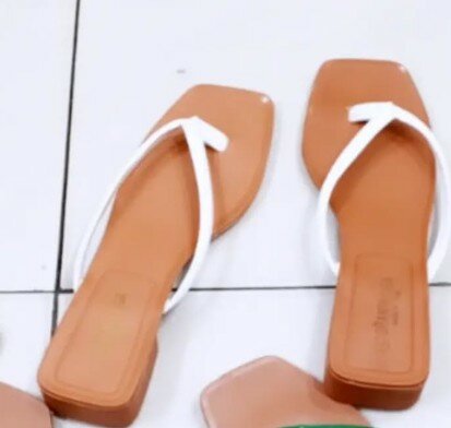 Sandals brown with white
