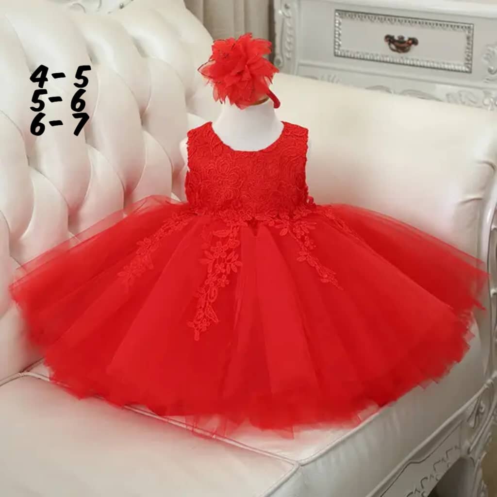 Robe Rouge Éclatante Fille