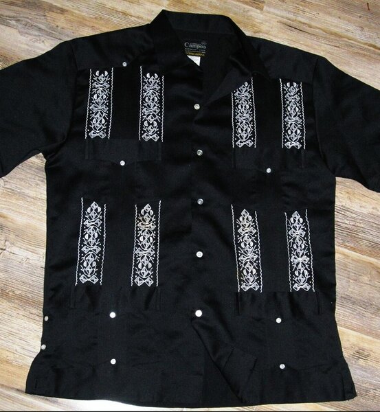 Chemise Guayabera Noire Homme