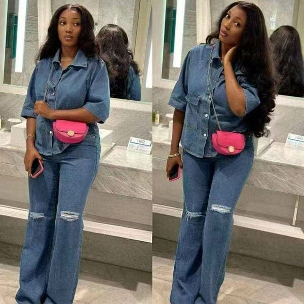 Ensemble jeans chemise pantalo