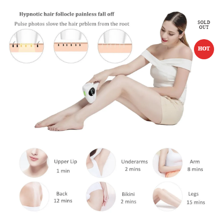Bosidin  Hair Removal  Flash and Separate ICE Cool Head