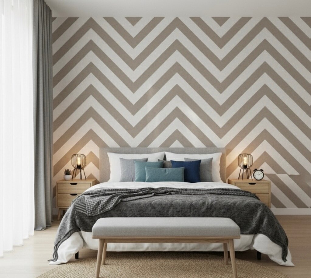 Papier peint à chevrons élégant