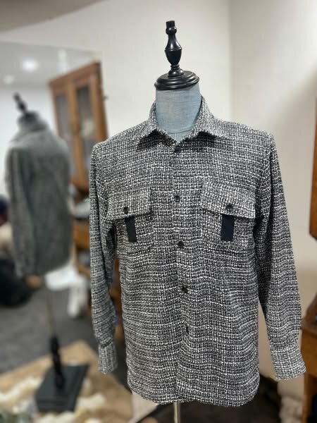 Couleur : Gris : Surchemise 2 poches en laine 