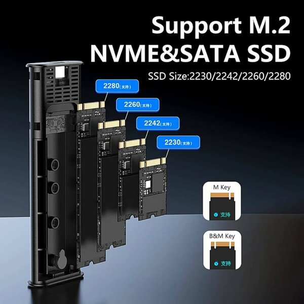 Boîtier SSD M.2 NVMe & SATA