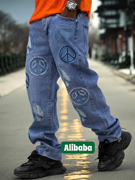 Jean streetwear brodés homme