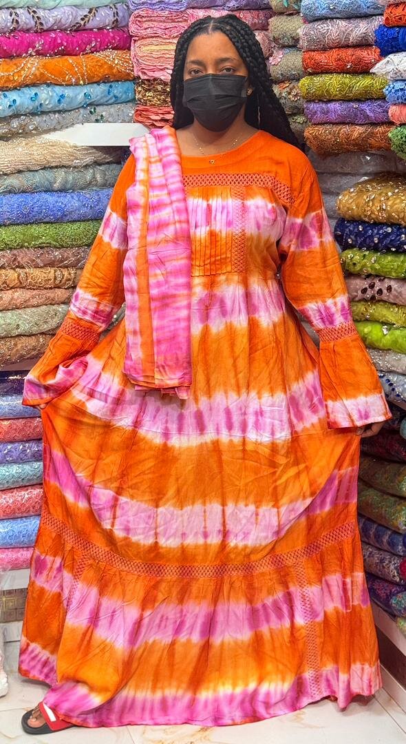 Robe longue boho colorée