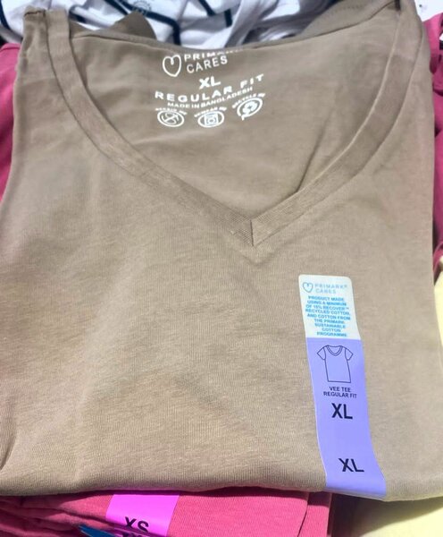 T-shirt beige col V XL homme