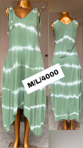 Robe été verte tie-dye