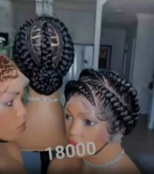 Perruque Tressées Noires Élégantes