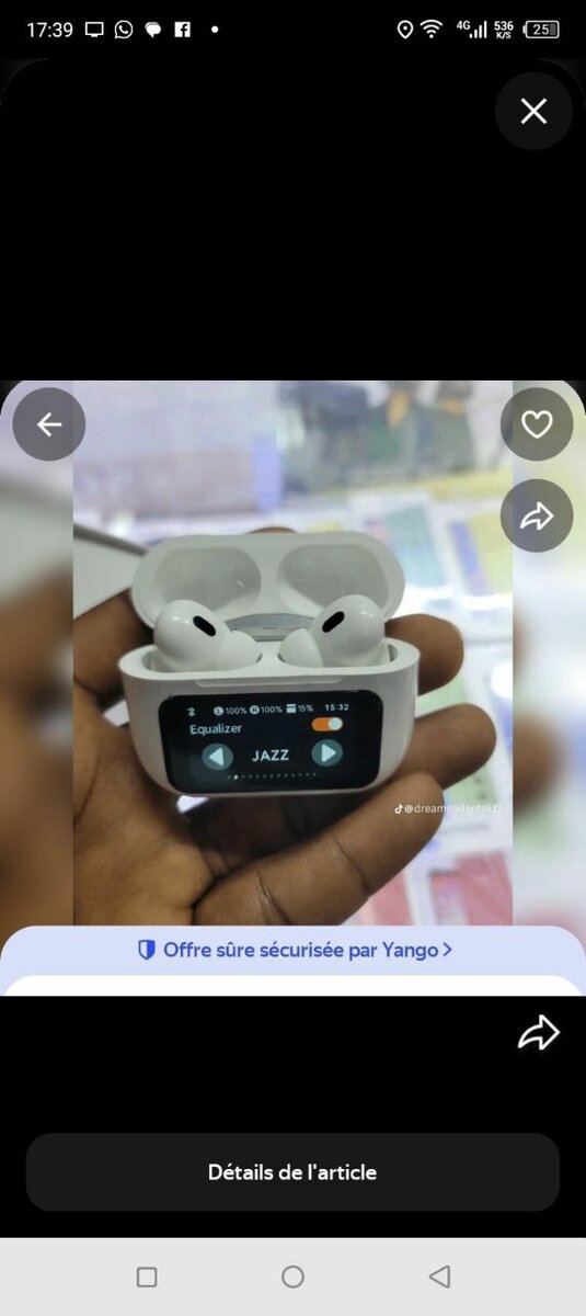 Écouteurs sans fil avec écran
