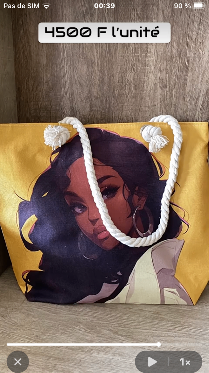 Sac cabas imprimé artistique