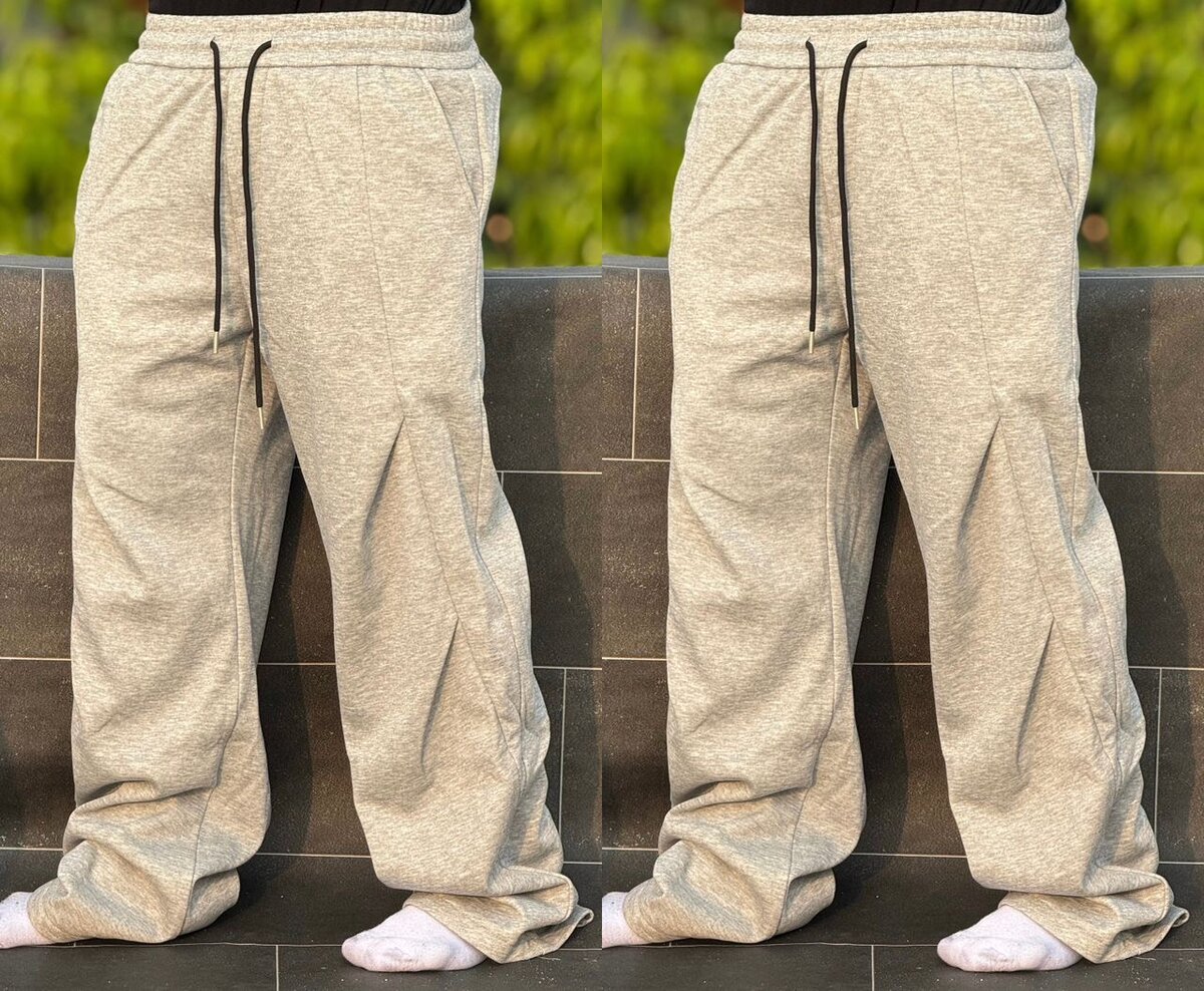 Pantalon de jogging ample en coton beige