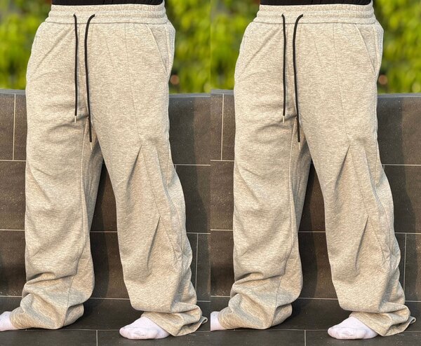 Pantalon de jogging ample en coton beige