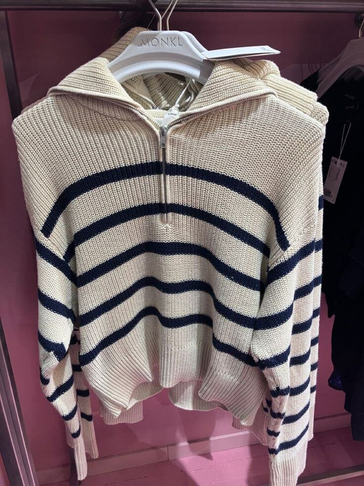 Pull à Rayures Zippé