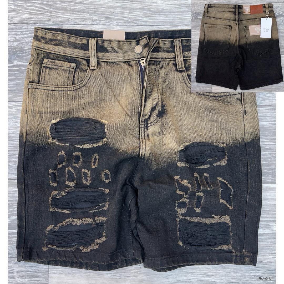 Shorts en denim délavé