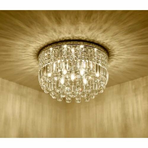 Circular Interior Nordic Crystal Ceiling Chandelier - Gold