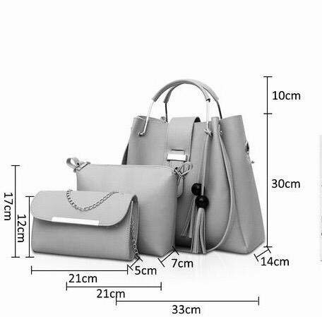 Alure black 3pcs handbag