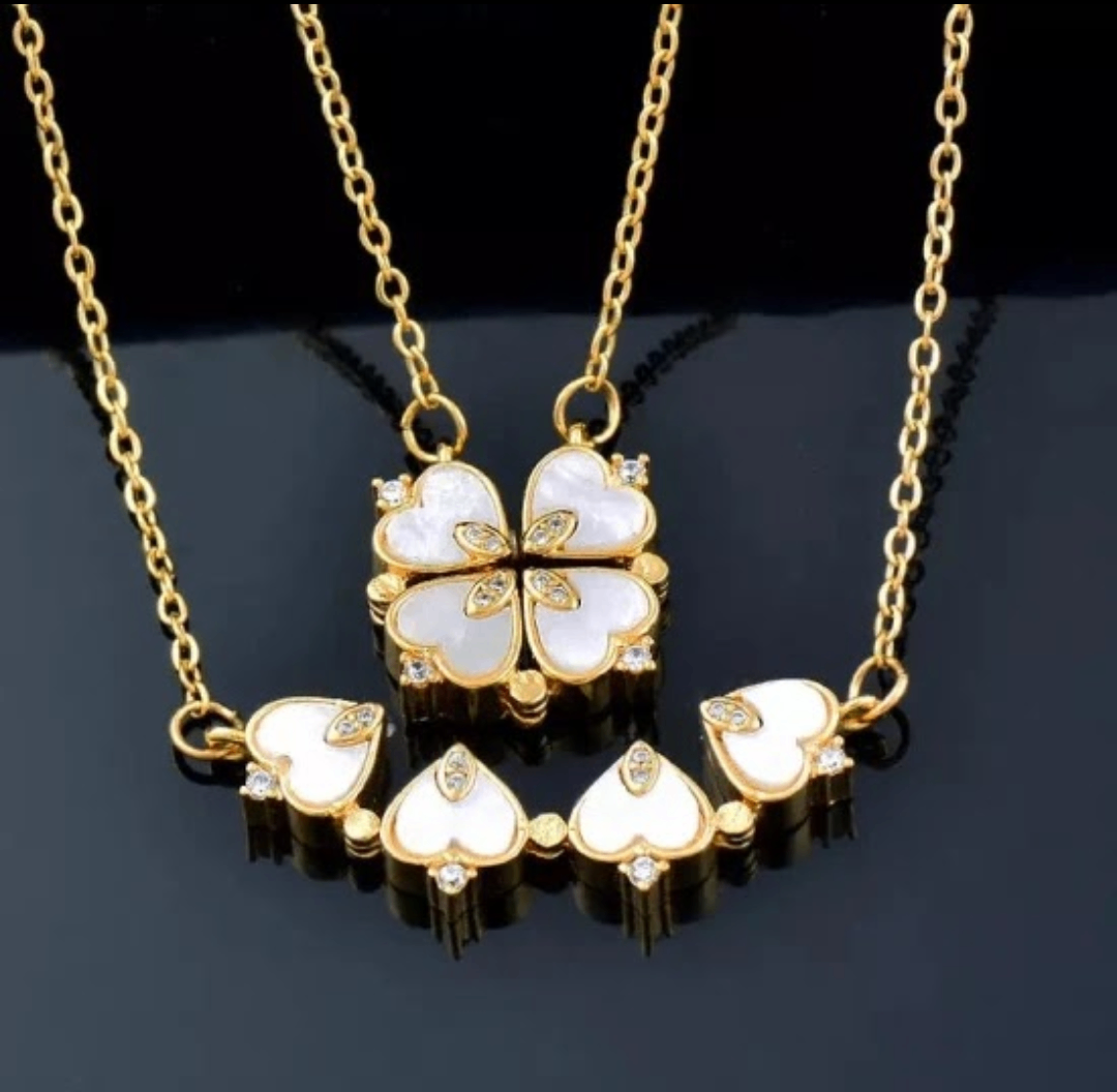 Four leaf clover heart pendant necklaces for sale