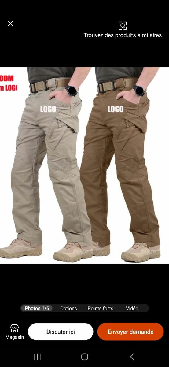 Pantalon cargo homme