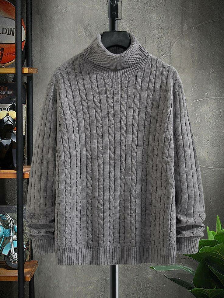 Pull torsadé à col roulé