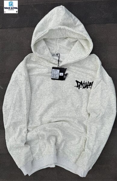 Sweat à capuche gris unisexe