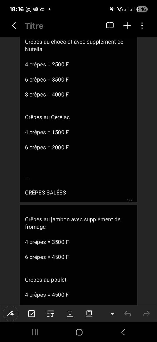 Crêpes gourmande sucrées